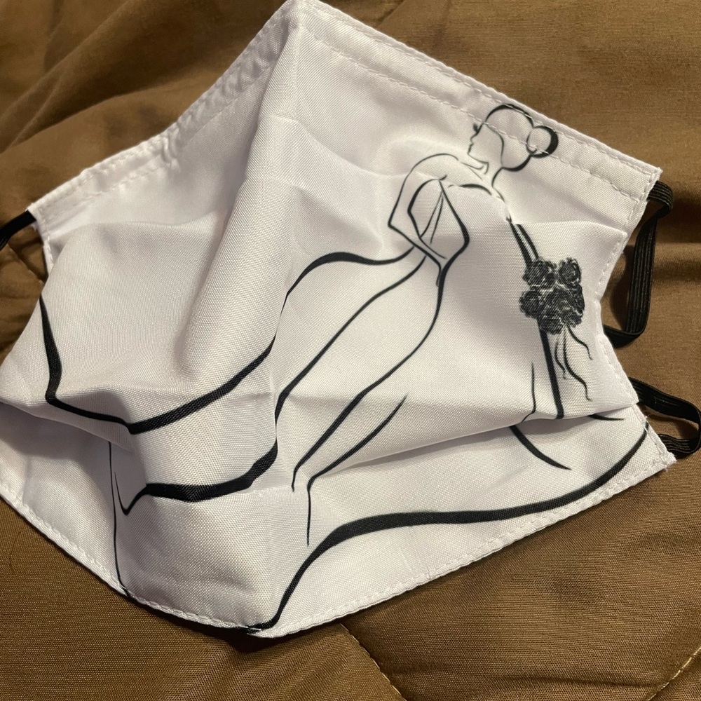 Elegant White Bridal Face Mask UNUSED